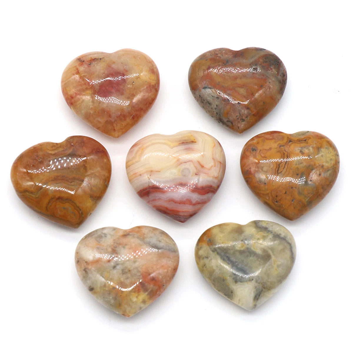 Natural Stone Heart Crystals – Rose Quartz, Amethyst & Gemstone Ornaments