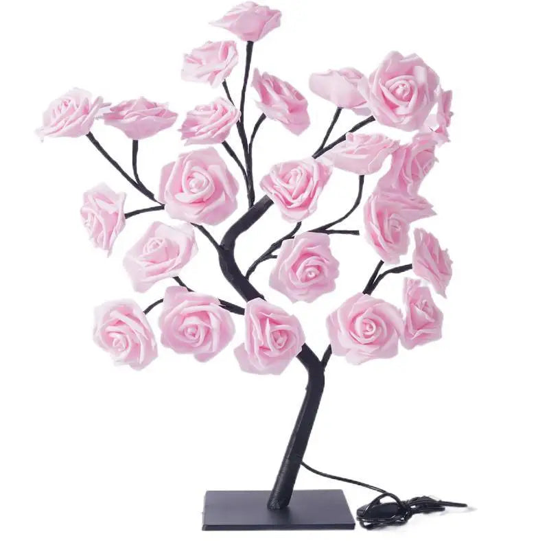 24-LED Rose Tree Table Lamp – Fairy Flower Night Light