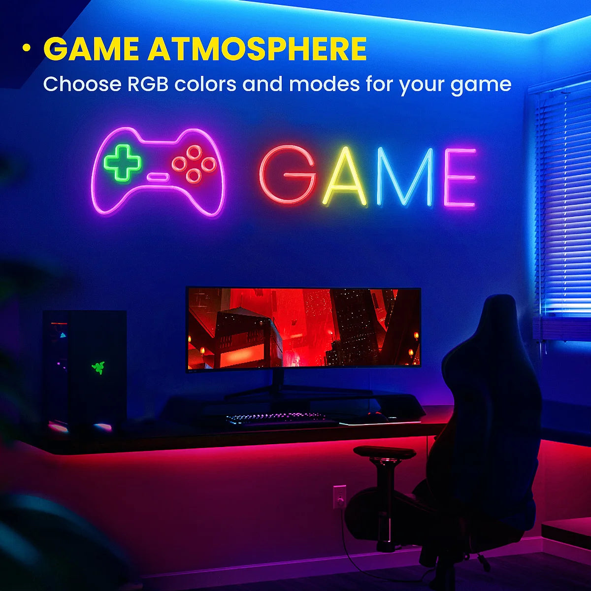 Neon LED Rope Lights – Flexible RGB Strip with Remote & App Control