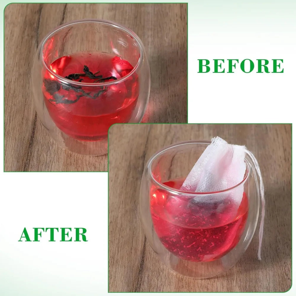 Disposable Tea Filter Bags – Empty Drawstring Paper Pouches for Loose Tea, Herbs & Coffee (100–1000PCS)