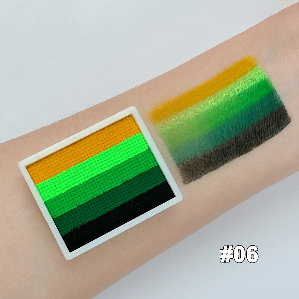 UV Glow-in-the-Dark Rainbow Face & Body Paint – Fluorescent Neon Makeup for Parties & Festivals