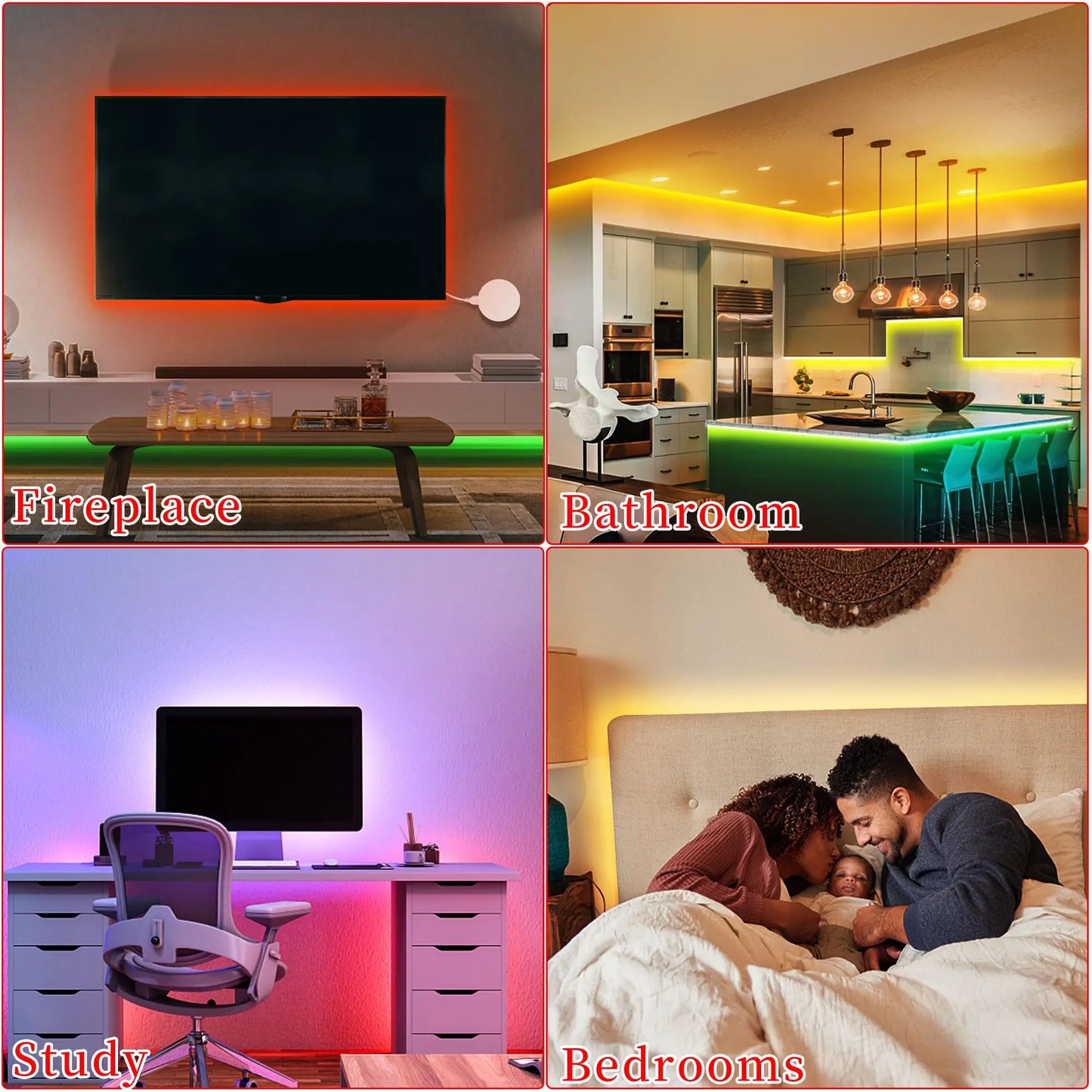 RGB LED Strip Lights – Music Sync Rope Lights with Remote & App Control (16ft–196ft)