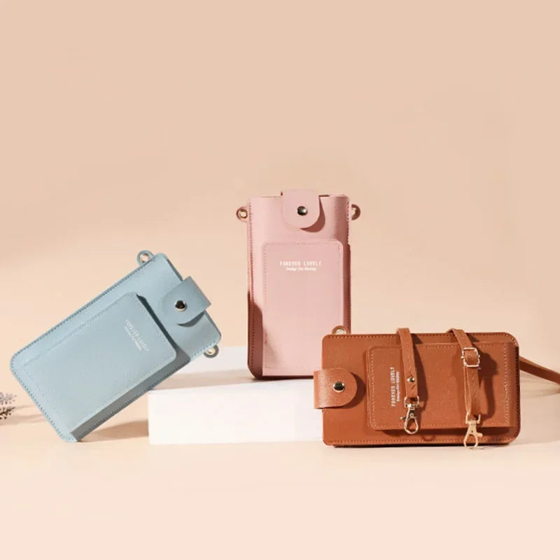 Women’s Touch Screen Crossbody Purse – Soft PU Leather Shoulder Bag with Wallet Function