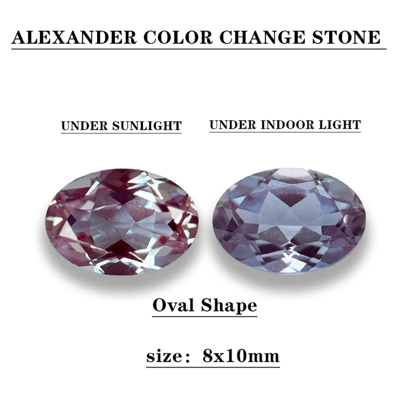 Lab-Grown Color Change Alexandrite Gemstone Beads – Certified Oval or Cushion Cut