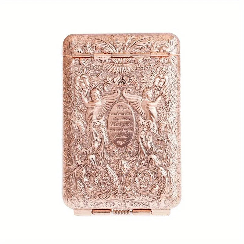 Retro Hand-Carved Metal Storage Case – Portable Pocket Organizer Box