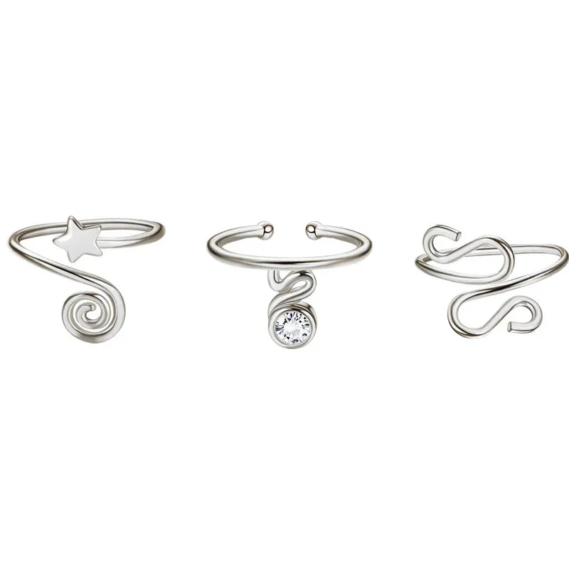 3pcs Adjustable Toe Rings – Summer Beach Foot Jewelry
