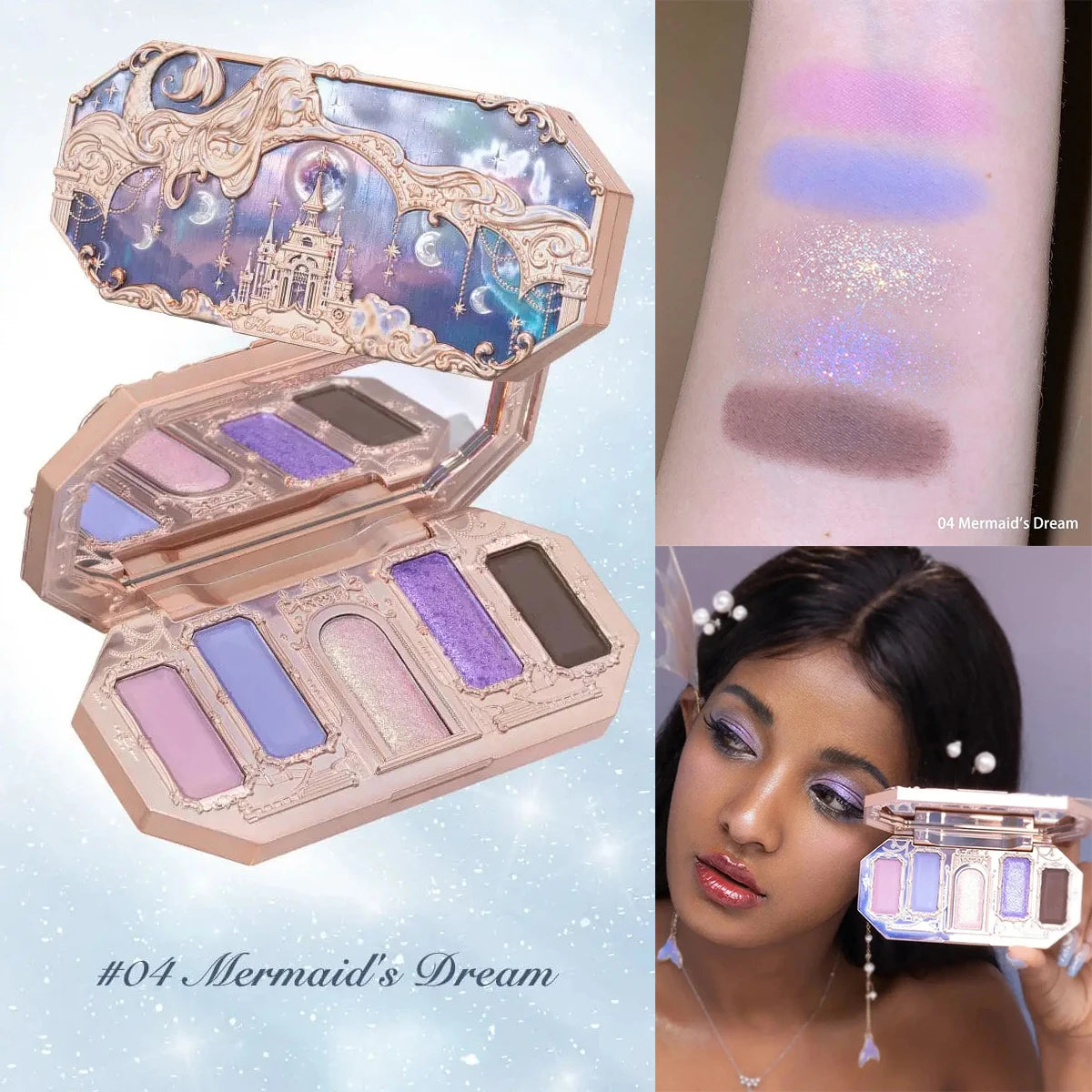 6-Color Diamond Shiny Highlighter Palette – Contour, Brighten & Glow