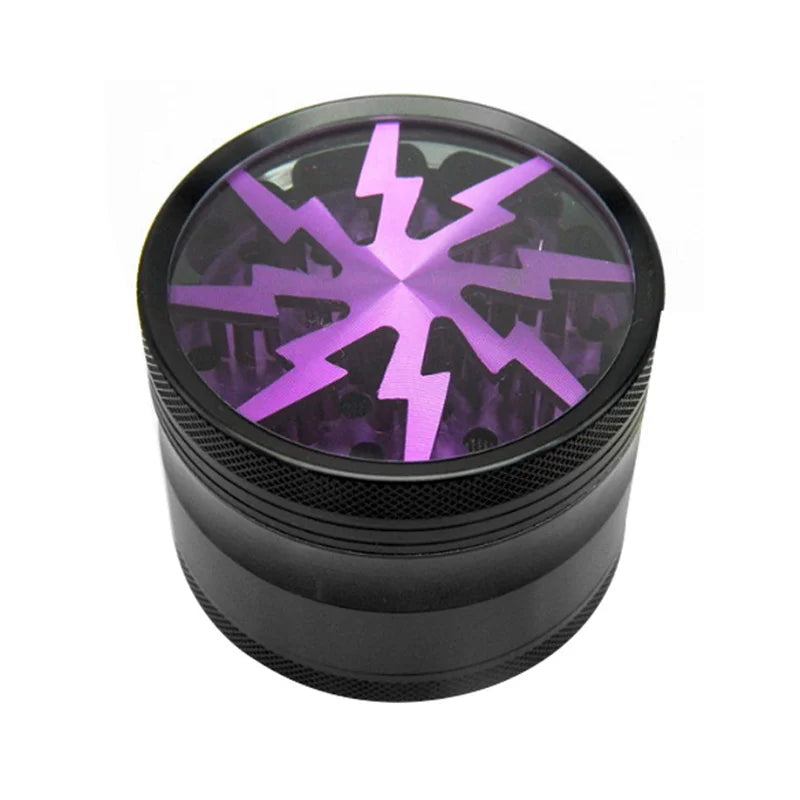 63mm Aluminum Alloy Grinder – 4-Layer Metal Herb & Spice Crusher with LED Lighting (5 Colors)