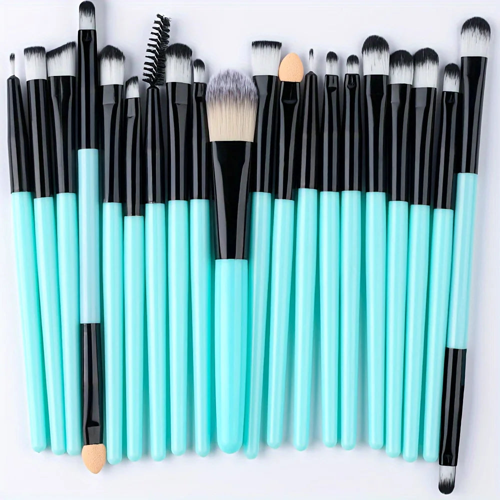 8/20-Piece Eye Makeup Brush Set – With Optional Sponges & Puffs