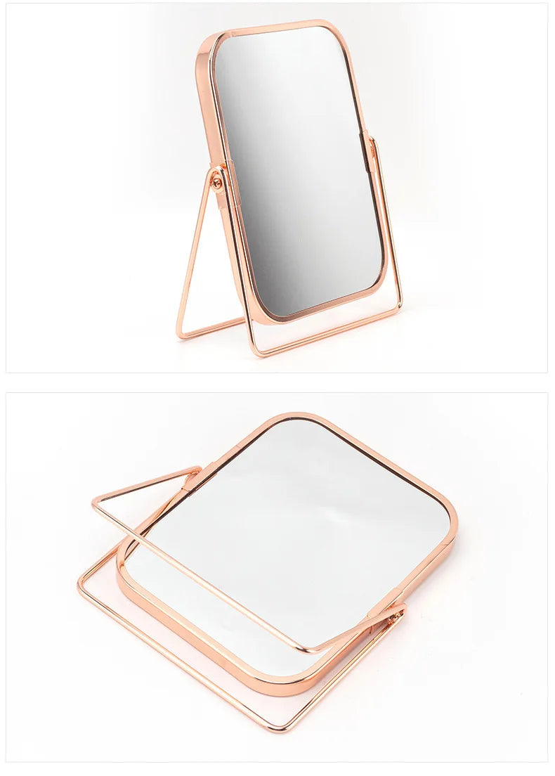 Dual-Sided Square Tabletop Makeup Mirror