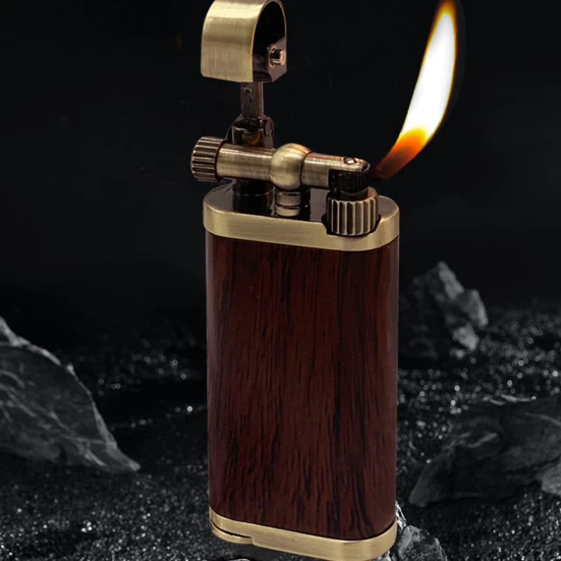 Vintage Oblique Fire Pipe Lighter – Metal Reusable