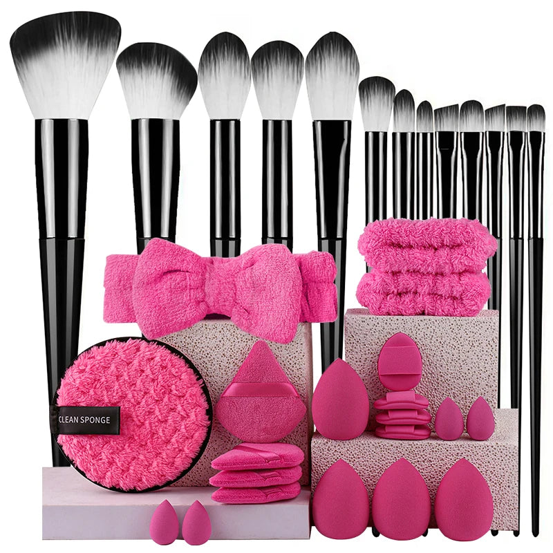 Professional Makeup Brush Set – 13pcs / 33pcs with Sponges & Tools