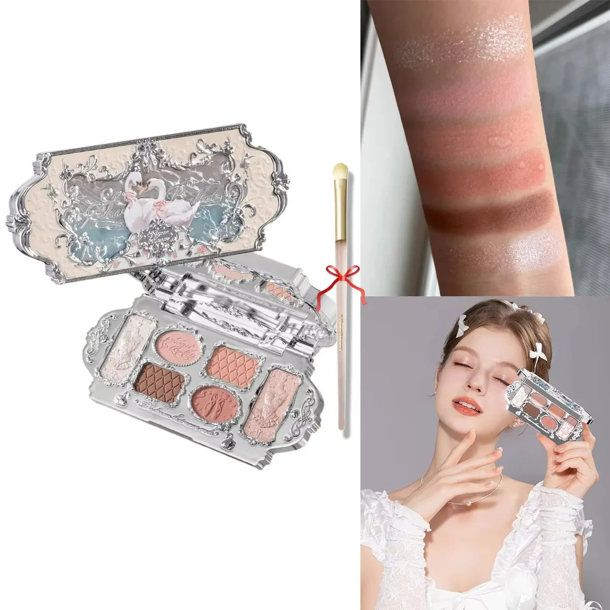 6-Color Diamond Shiny Highlighter Palette – Contour, Brighten & Glow
