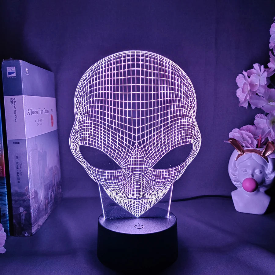 3D Illusion Alien Lamp – Color Changing Night Light
