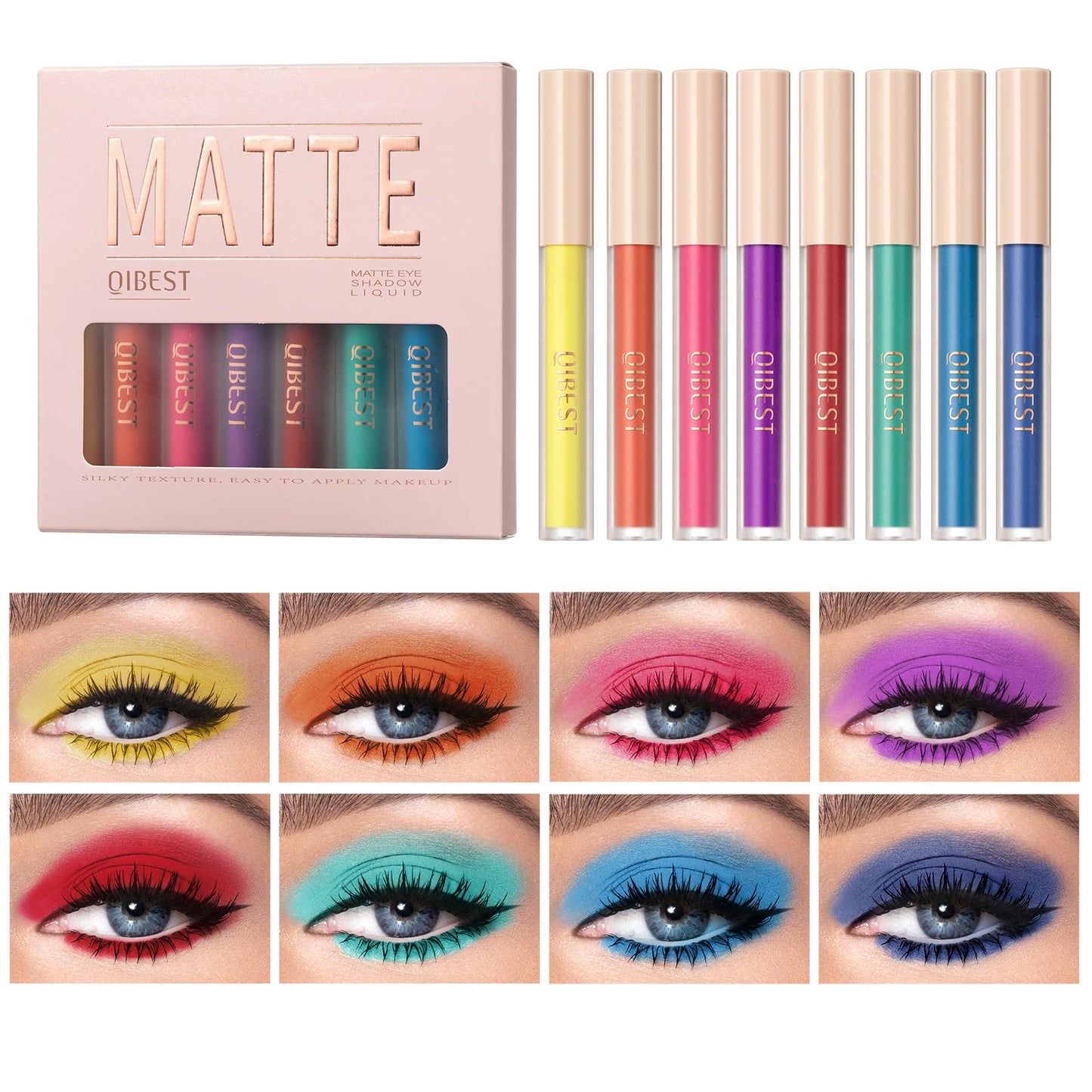 8pcs Liquid Eyeshadow Stick Set – Brown & Coffee Tones