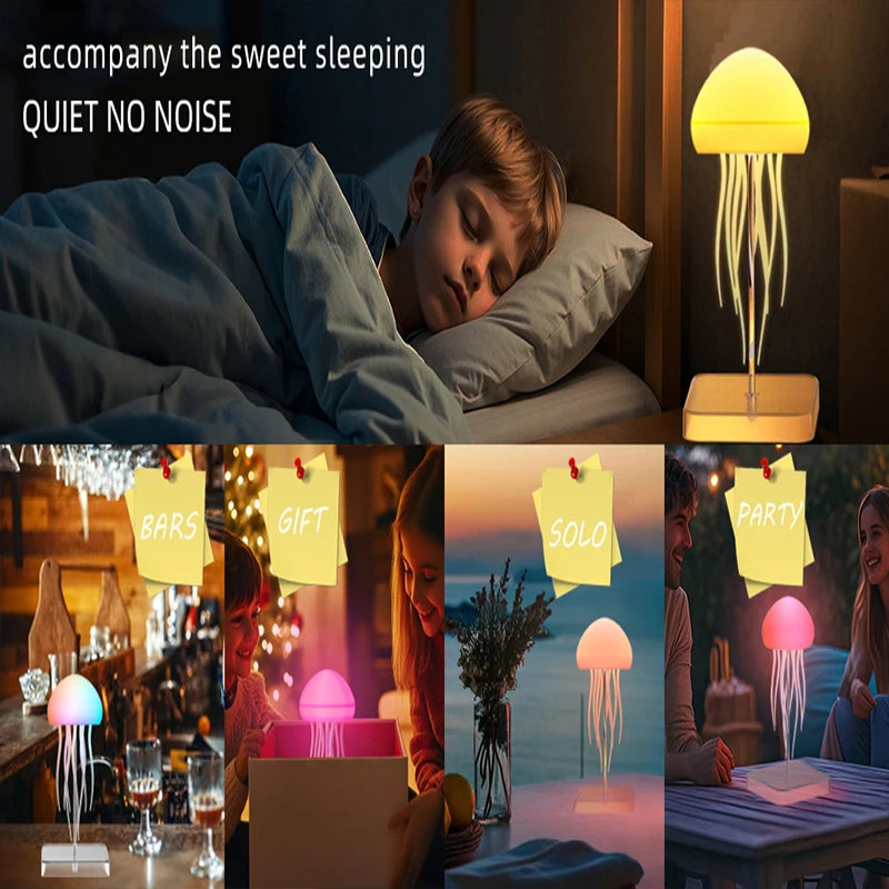LED Jellyfish Lamp with 9 Tentacles – Colour Gradient Light Effects & Remote Control