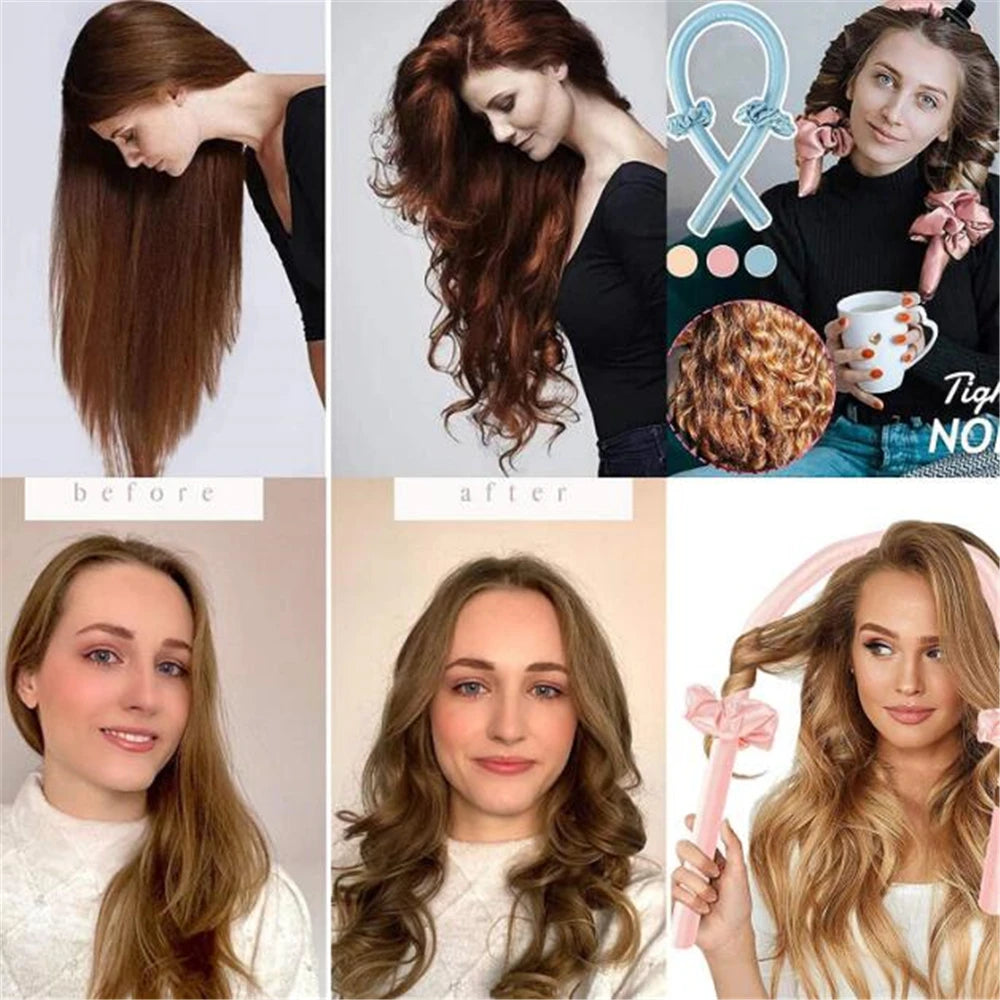 Heatless Curling Rod Headband Set – Wake Up to Effortless Curls