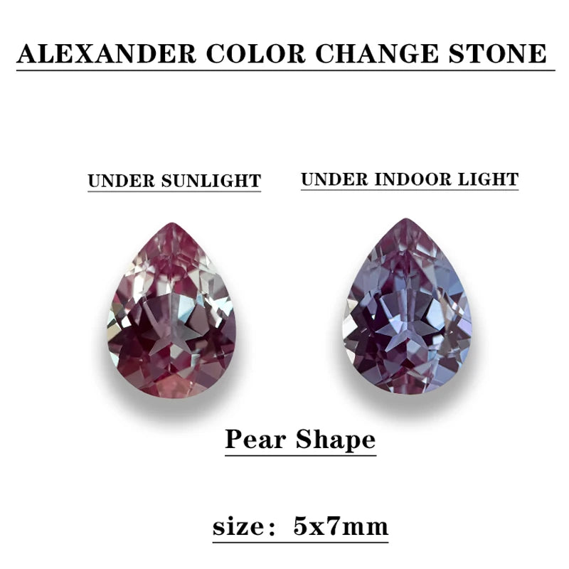 Lab-Grown Color Change Alexandrite Gemstone Beads – Certified Oval or Cushion Cut