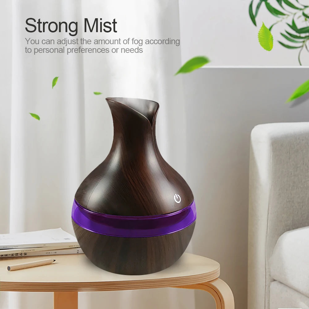 Mini USB Diffuser & Air Humidifier – 300ml Cool Mist Maker with LED Night Light
