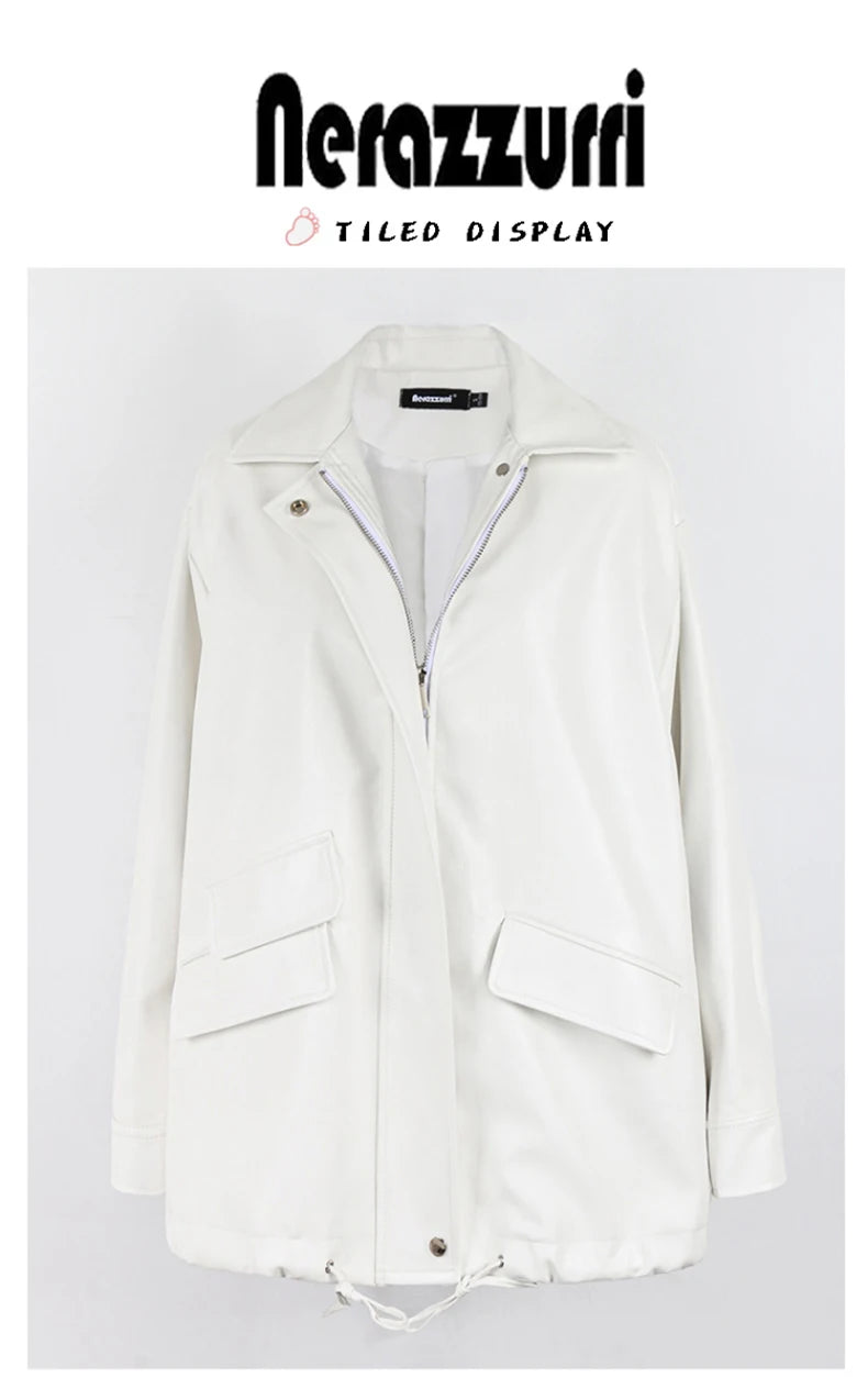 Oversized Faux Leather Jacket – Casual Cool Street Style