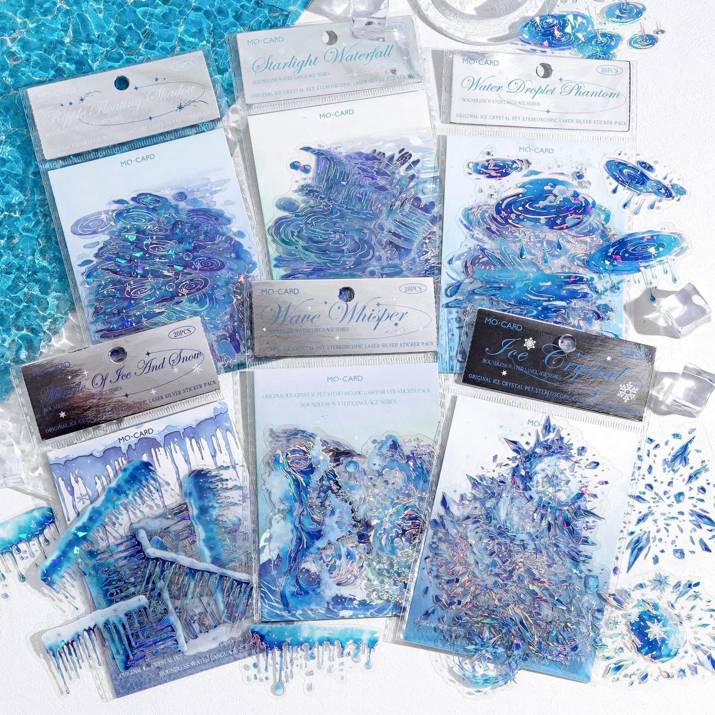 20pcs Kawaii “Boundless Waterspeak” Stickers – Dreamy Decor for Your Journal