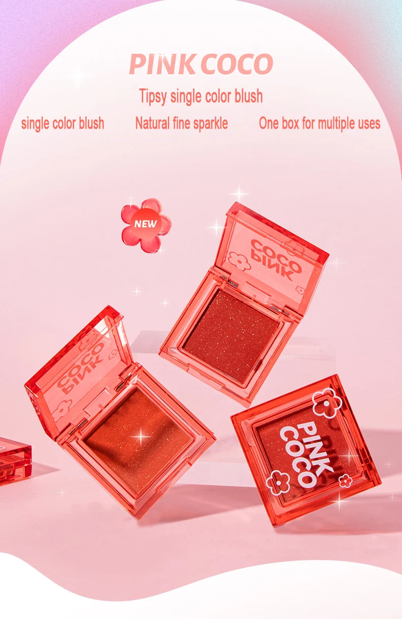 🌸 PINKCOCO Fine Shimmer Tipsy Blush – Multi-Use Soft Mist Glow