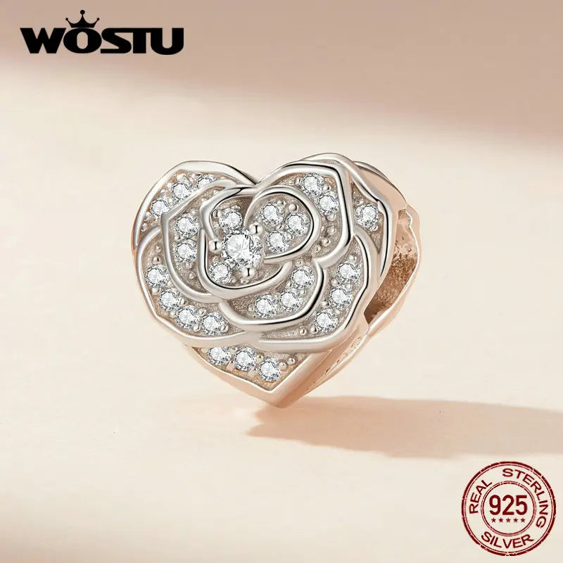 925 Sterling Silver Rainbow Heart Charm β Shine with Every Sparkle