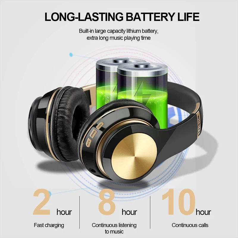 Foldable Bluetooth Sport Headphones – Bass, Comfort, & Wireless Freedom