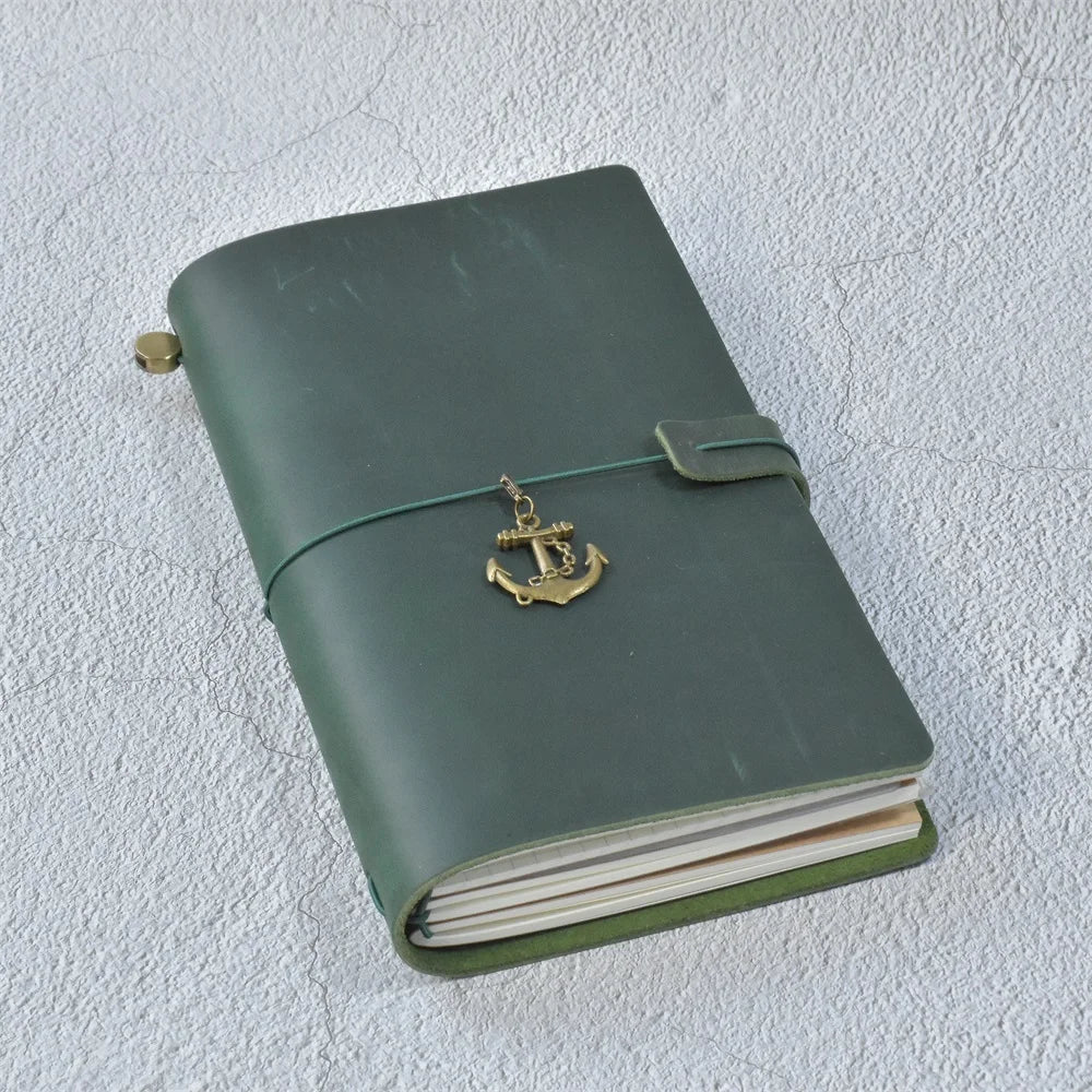 Genuine Leather Refillable Travel Journal – Handmade Retro Diary & Sketchbook