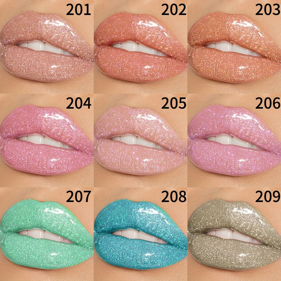 Diamond Shimmer Glitter Lip Gloss β Sparkling, Moisturizing & Long-Lasting (9 Colors)
