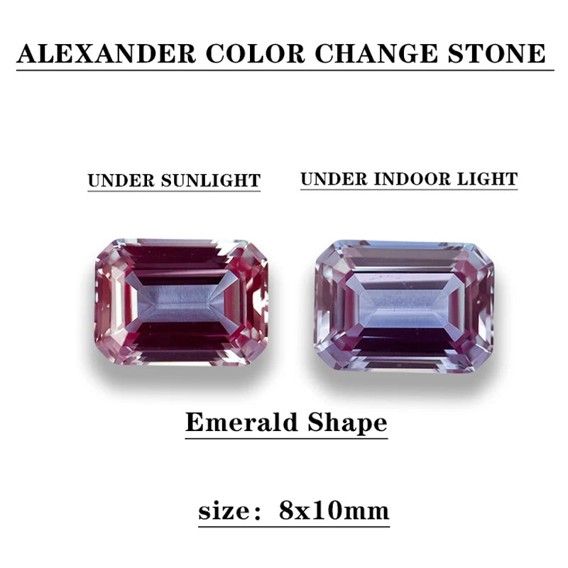 Lab-Grown Color Change Alexandrite Gemstone Beads – Certified Oval or Cushion Cut