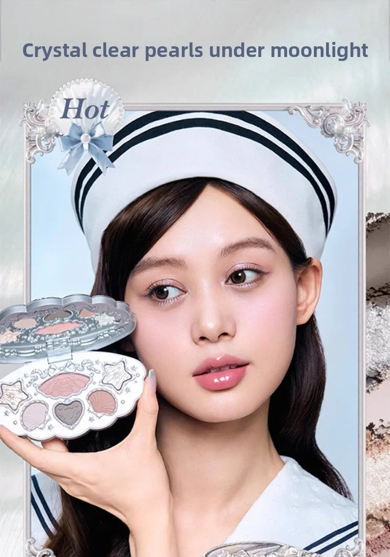 Shell Pearl 6-Color Eyeshadow Palette – Matte, Shimmer & Metallic Glow