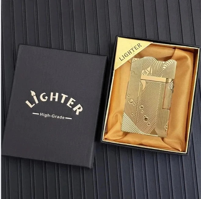 Sanji-Style Brass Kerosene Lighter – Side Pulley Ignition, Retro Collectible Gift