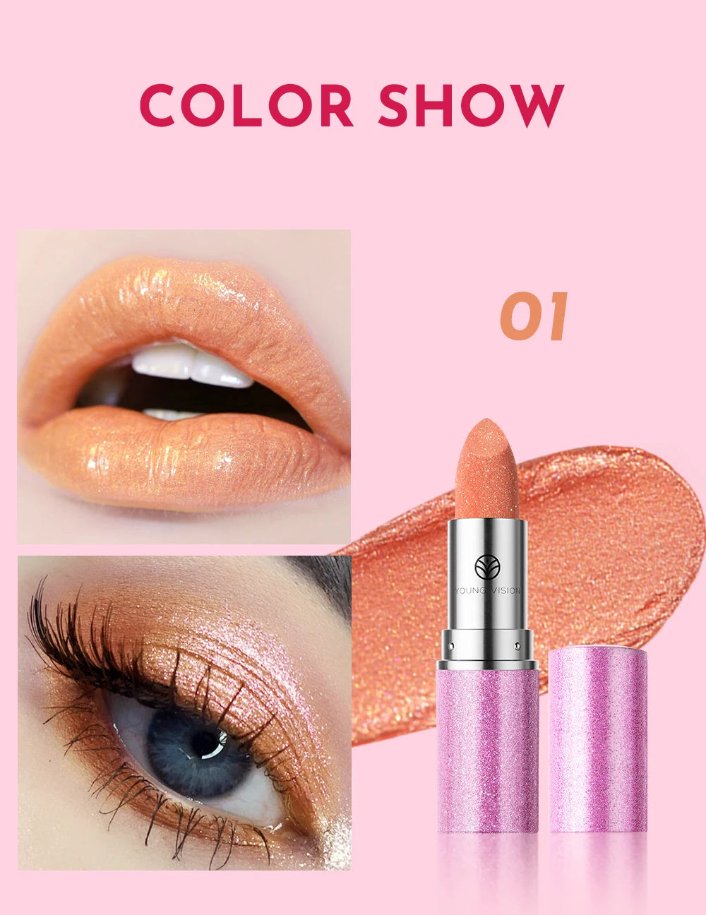 YOUNG VISION Color-Changing Pearl Lipstick – Flash, Glow & Go!
