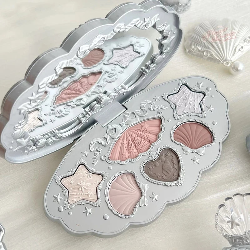 Shell Pearl 6-Color Eyeshadow Palette – Matte, Shimmer & Metallic Glow
