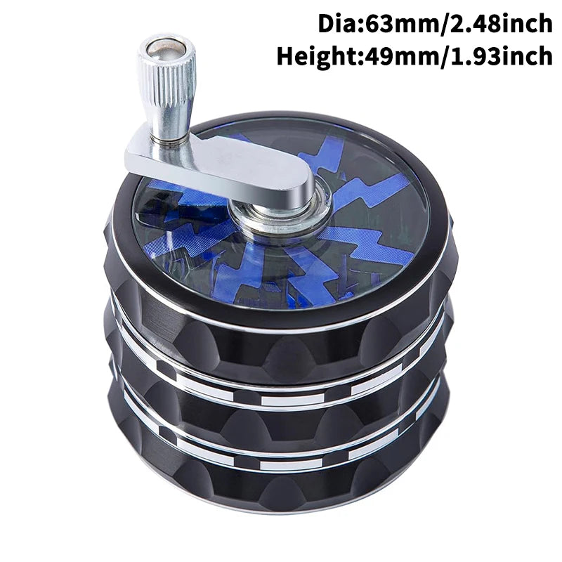 63mm Premium Zinc Alloy Grinder – 4-Layer Multifunctional Herb & Spice Crusher