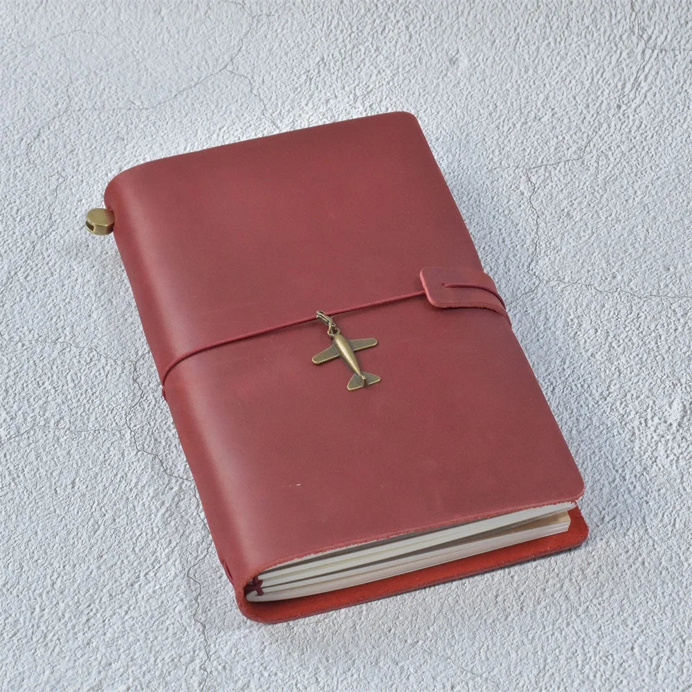 Genuine Leather Refillable Travel Journal – Handmade Retro Diary & Sketchbook