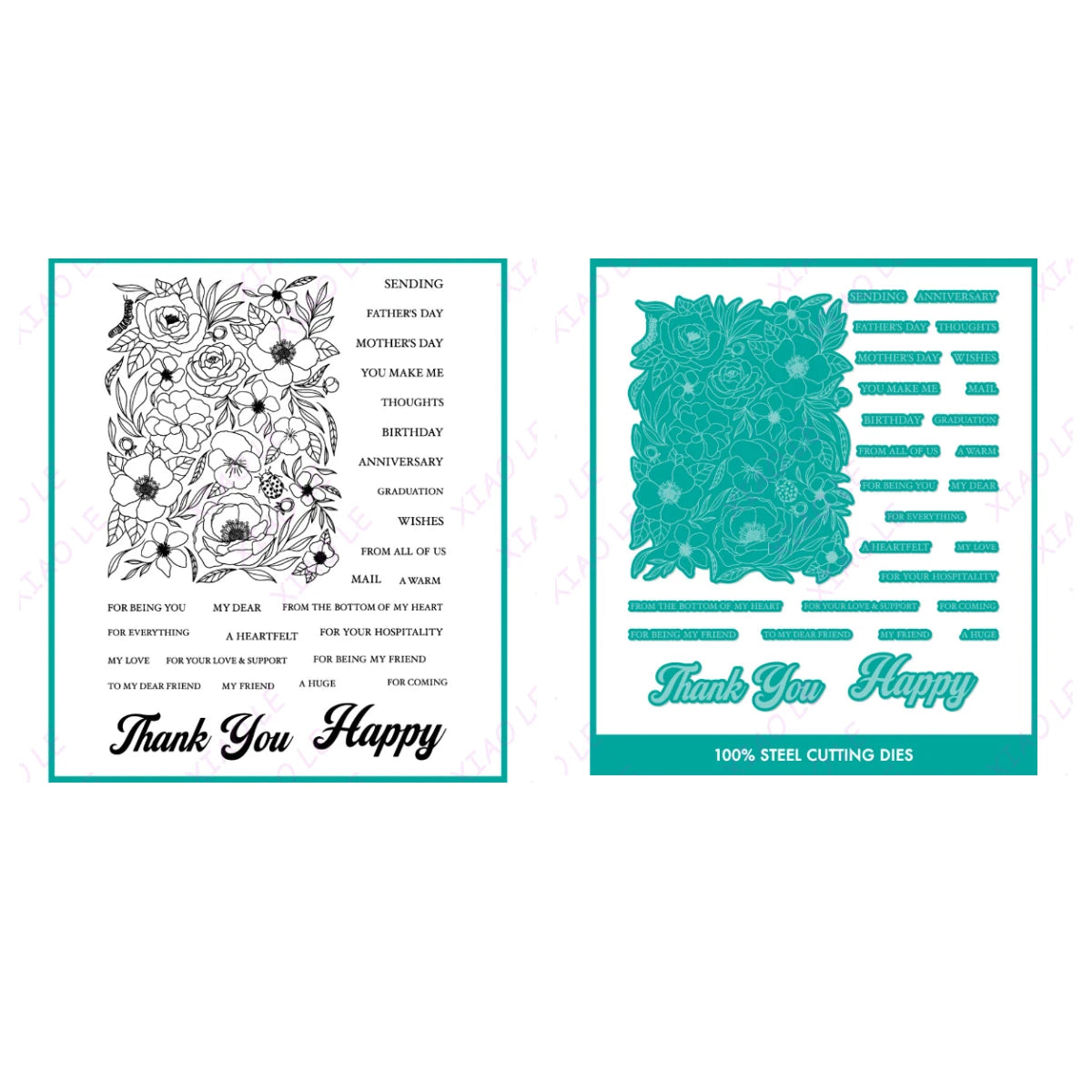 Holiday & Birthday Wishes Metal Cutting Dies – DIY Craft & Scrapbooking Stencils