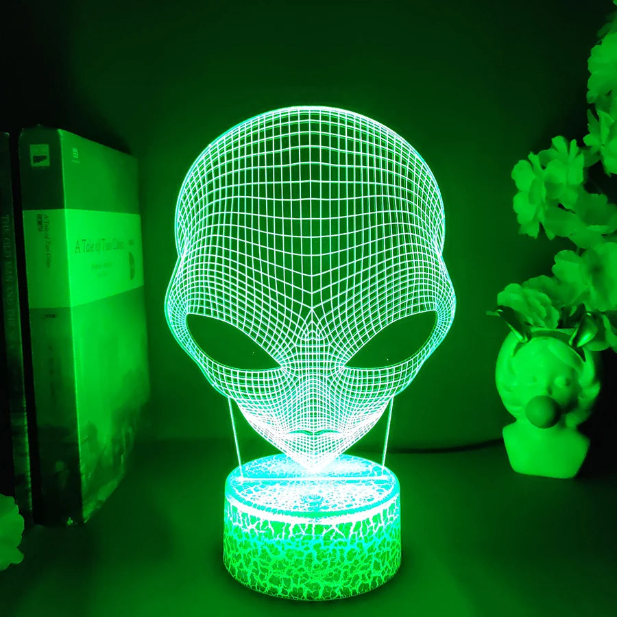 3D Illusion Alien Lamp – Color Changing Night Light