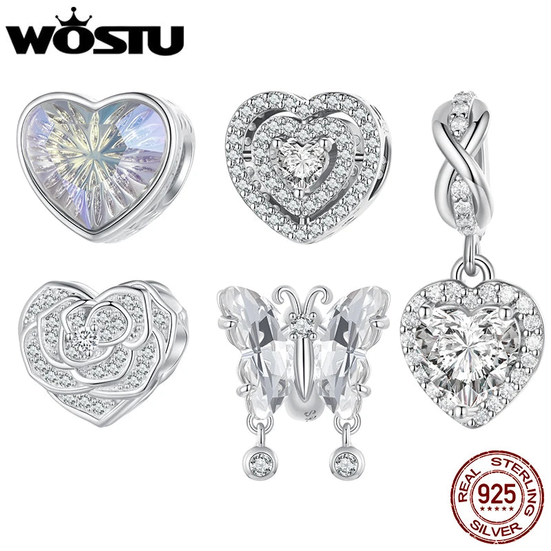 925 Sterling Silver Rainbow Heart Charm β Shine with Every Sparkle