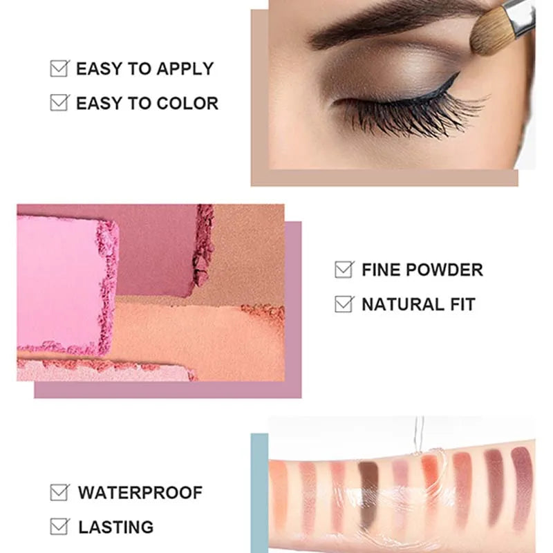 40-Color Earth Tone Eyeshadow Palette – Matte & Shimmer Waterproof Formula