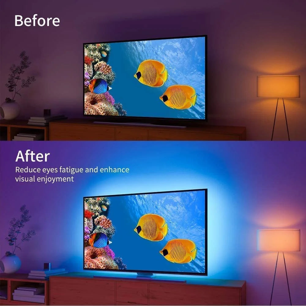 USB 5V RGB LED Strip Lights – TV Backlight with App Control