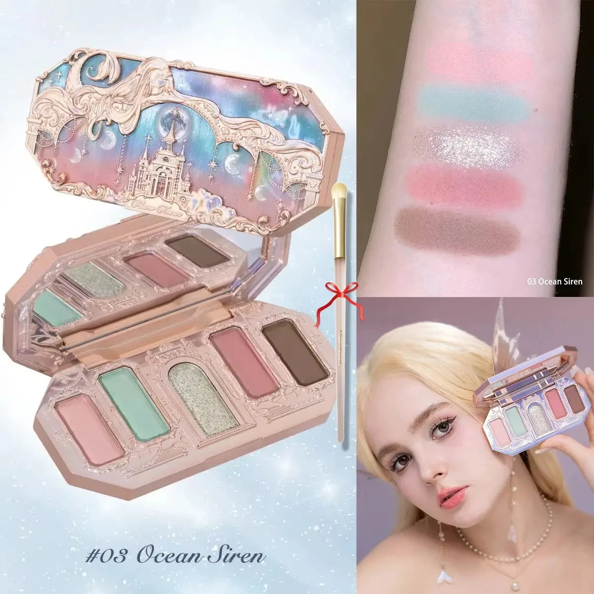6-Color Diamond Shiny Highlighter Palette – Contour, Brighten & Glow