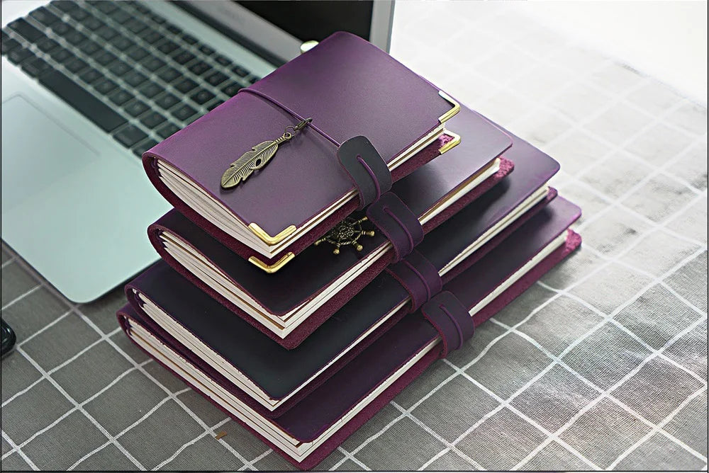 Genuine Leather Refillable Travel Journal – Handmade Retro Diary & Sketchbook