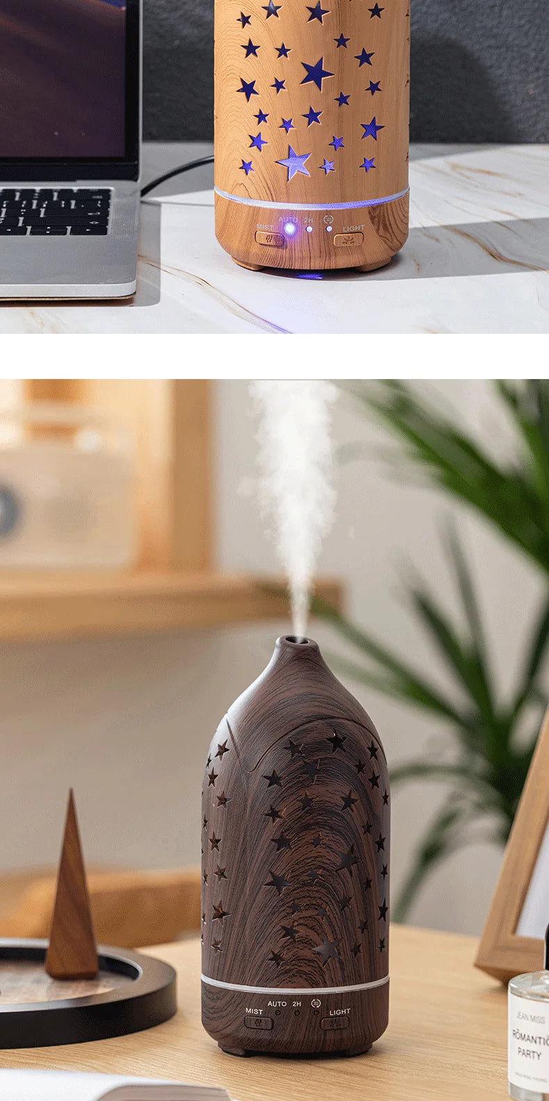 Ultrasonic Essential Oil Diffuser – 100ml LED Aromatherapy Humidifier with Adjustable Mist Modes