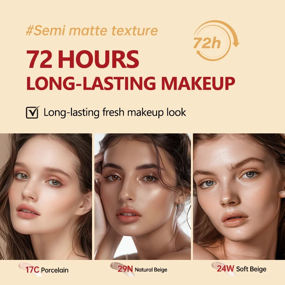 Cushion Refill Foundation – Waterproof, Semi-Matte & Long-Lasting (72H Wear)
