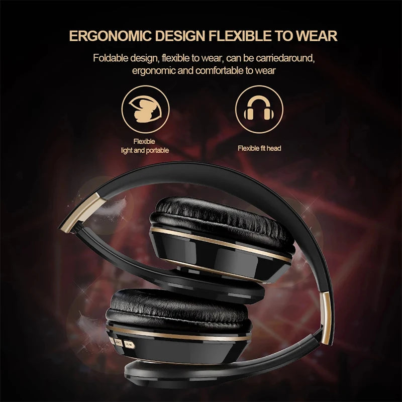 Foldable Bluetooth Sport Headphones – Bass, Comfort, & Wireless Freedom