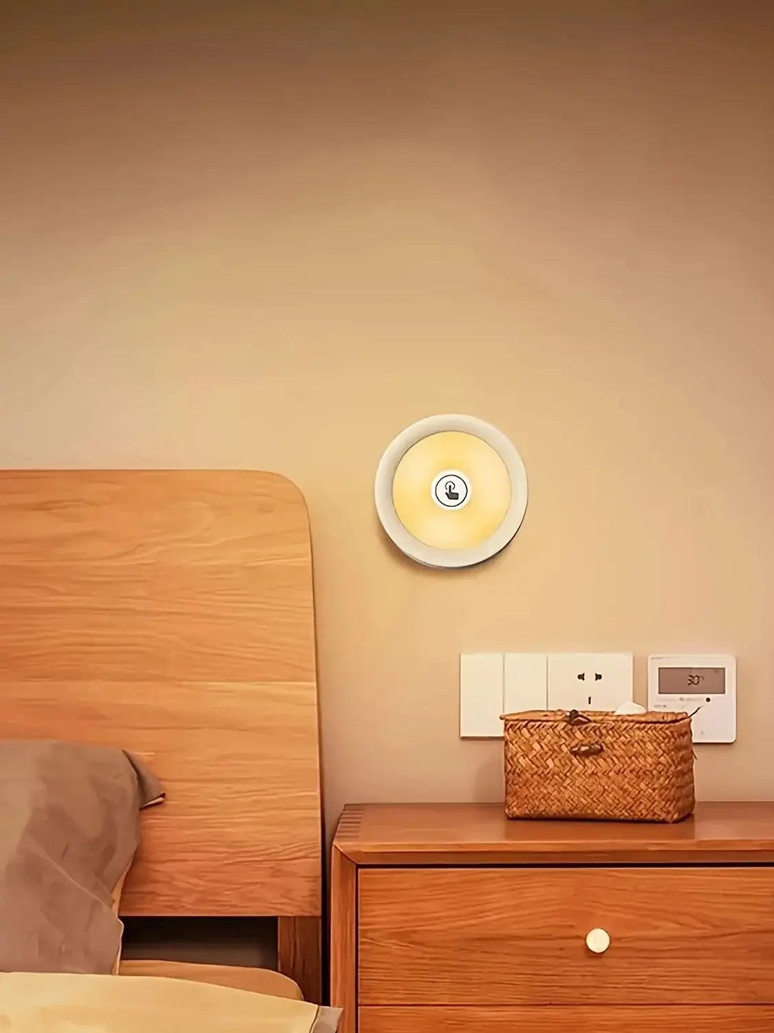 1pc/2pcs LED Touch Night Light – Wireless Stick-On Tap Lamp with 3-Color Dimmable Modes