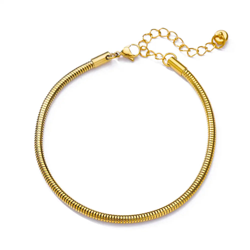 Chunky Figaro Chain Anklet – Unisex Stainless Steel Gold Anklet Jewelry (21+10cm)