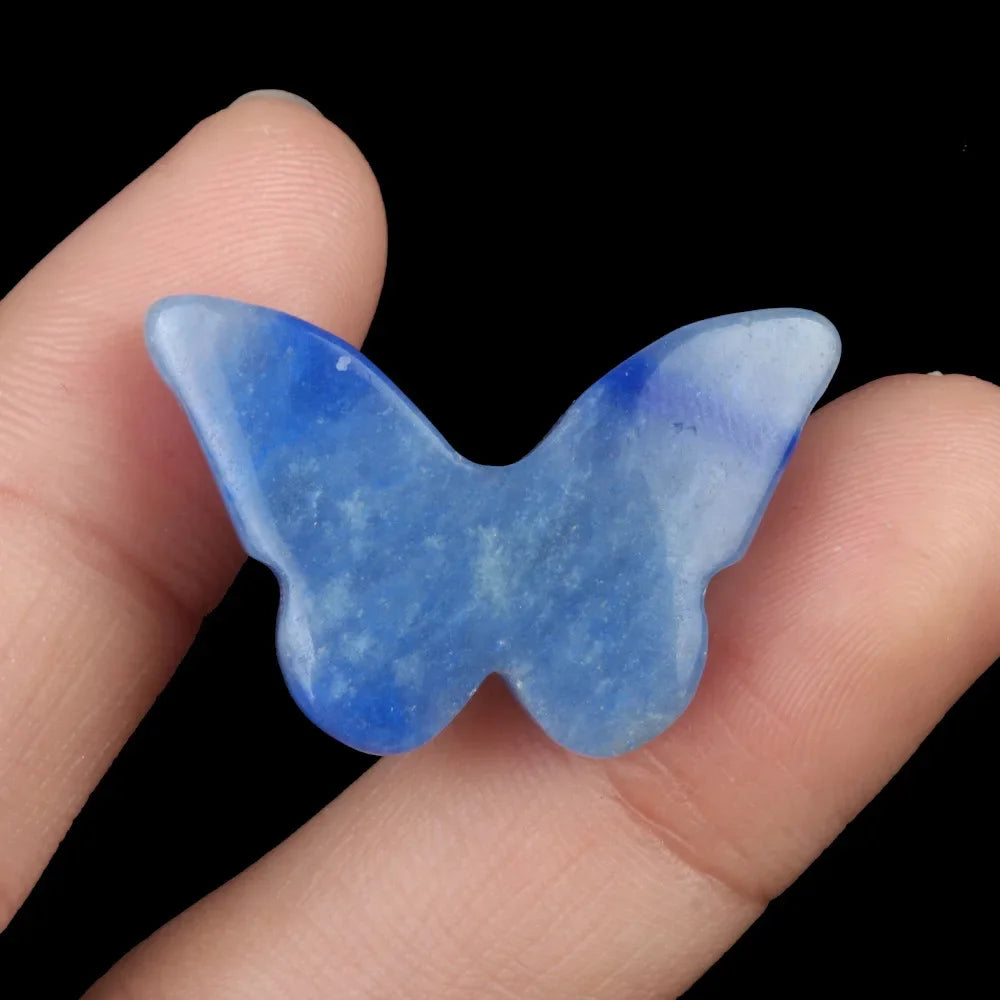 Mini Chakra Crystal Butterfly Figurine – Natural Stone Reiki Healing (20×30mm)